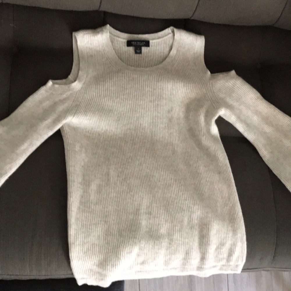 Ann Taylor Cold Shoulder Cashmere sweater